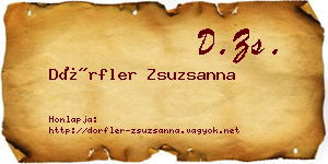 Dörfler Zsuzsanna névjegykártya