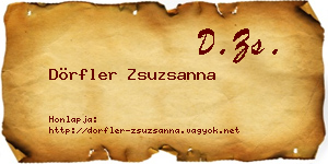 Dörfler Zsuzsanna névjegykártya